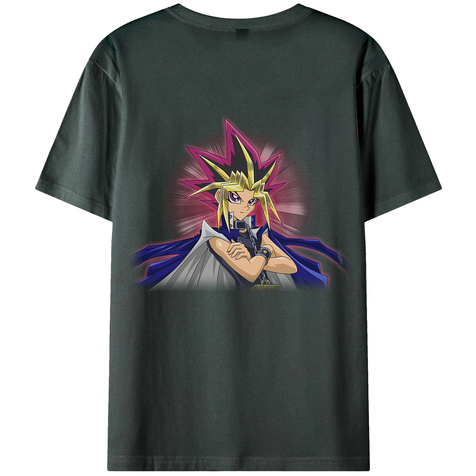 （画像用） 遊☆戯☆王 Yu-Gi-Oh! 綿100％ メンズ半袖Tシャツ（バックプリント） 通気性